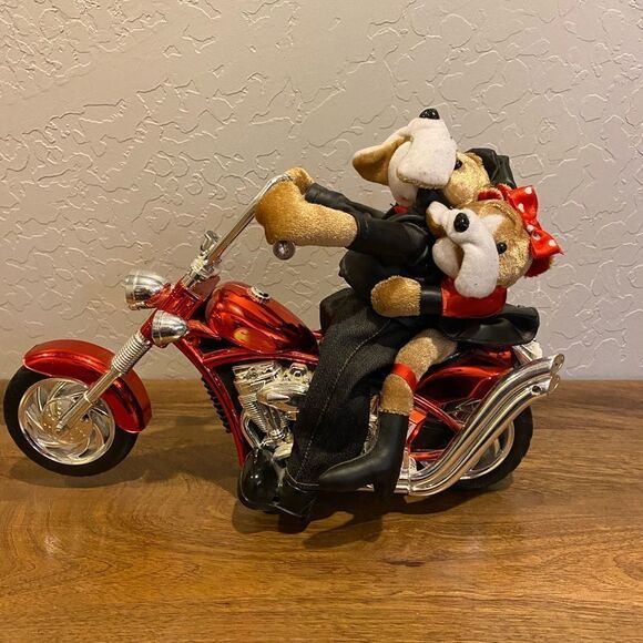 DAN DEE Light Up Musical Animated BORN TO BE WILD Dogs on Motorcycle - Picture 2 of 6